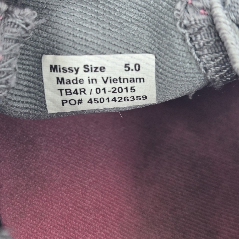 VANS Slip‎ On sneakers polka dot gray white Missy 5 women's 6.5 pink trim - Picture 5 of 9
